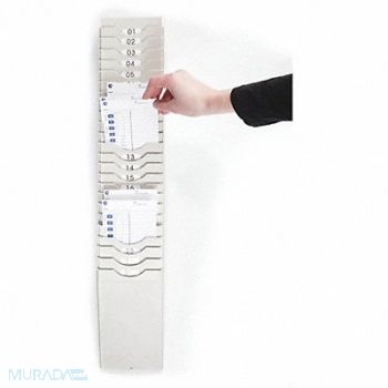 PYRAMID Expanding Time Card Rack Gray, 25KK06