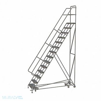 TRI-ARC Rolling Ladder 14 Step Steel Perforated, 25NV22