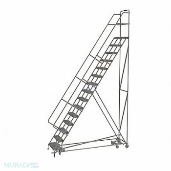 TRI-ARC Rolling Ladder 15 Step Steel Perforated, 25NV24