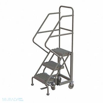 TRI-ARC Rolling Ladder 3 Step Steel Serrated, 25NV27