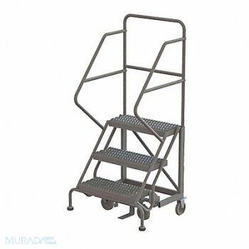 TRI-ARC Rolling Ladder 3 Step Steel Serrated, 25NV29