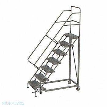 TRI-ARC Rolling Ladder 7 Step Steel Perforated, 25NV46