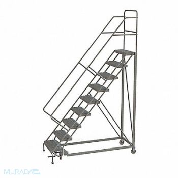 TRI-ARC Rolling Ladder 9 Step Steel Perforated, 25NV50