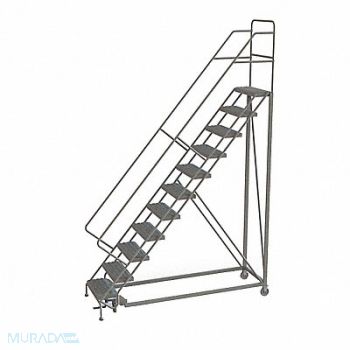 TRI-ARC Rolling Ladder 11 Step Steel Perforated, 25NV54