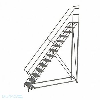 TRI-ARC Rolling Ladder 14 Step Steel Perforated, 25NV60
