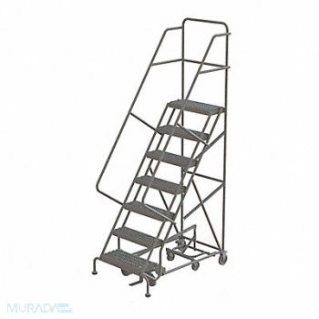 TRI-ARC Rolling Ladder 7 Step Steel Serrated, 25NV07
