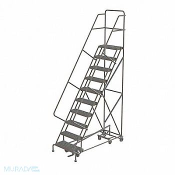 TRI-ARC Rolling Ladder 10 Step Steel Serrated, 25NV13