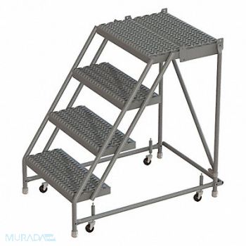 TRI-ARC Rolling Ladder 4 Step Steel Serrated, 25NW08