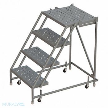 TRI-ARC Rolling Ladder 4 Step Steel Perforated, 25NW05