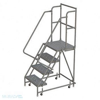 TRI-ARC Rolling Ladder 4 Step Steel Perforated, 25NW47