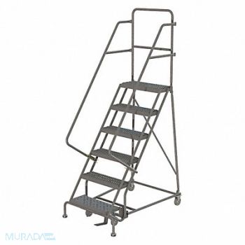 TRI-ARC Rolling Ladder 6 Step Steel Serrated, 25NW60