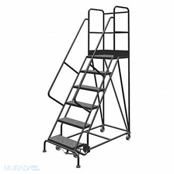 TRI-ARC Rolling Ladder 6 Step Steel Perforated, 25NW67