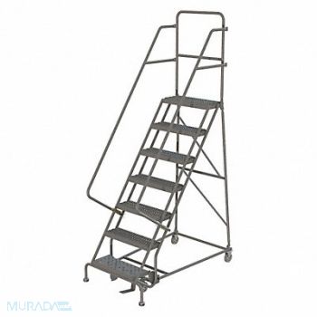 TRI-ARC Rolling Ladder 7 Step Steel Serrated, 25NW68