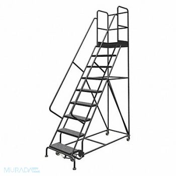 TRI-ARC Rolling Ladder 9 Step Steel Perforated, 25NW79
