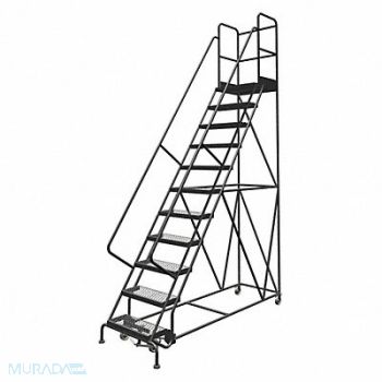 TRI-ARC Rolling Ladder 11 Step Steel Serrated, 25NW82
