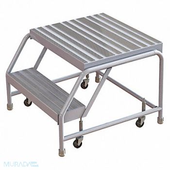 TRI-ARC Rolling Ladder 2 Step Aluminum Ribbed, 25NX40