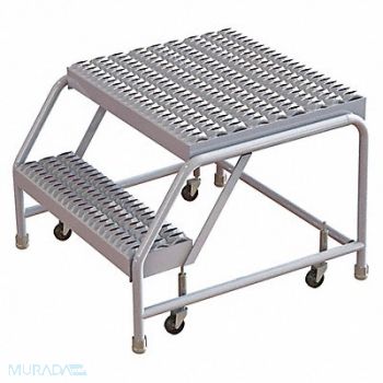 TRI-ARC Rolling Ladder 2 Step Aluminum Serrated, 25NX43