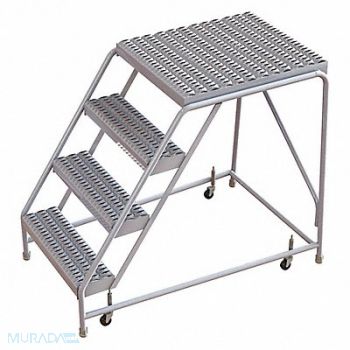 TRI-ARC Rolling Ladder 4 Step Aluminum Serrated, 25NX74