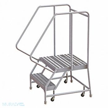 TRI-ARC Rolling Ladder 2 Step Aluminum Ribbed, 25NX76