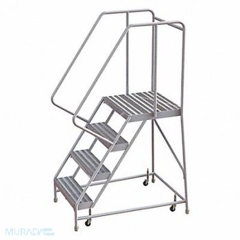 TRI-ARC Rolling Ladder 4 Step Aluminum Ribbed, 25NY01