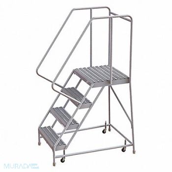 TRI-ARC Rolling Ladder 4 Step Aluminum Serrated, 25NY04