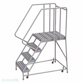 TRI-ARC Rolling Ladder 4 Step Aluminum Ribbed, 25NY08