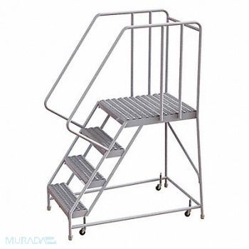 TRI-ARC Rolling Ladder 4 Step Aluminum Serrated, 25NY11