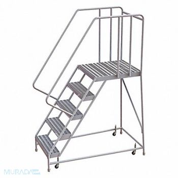 TRI-ARC Rolling Ladder 5 Step Aluminum Ribbed, 25NY20
