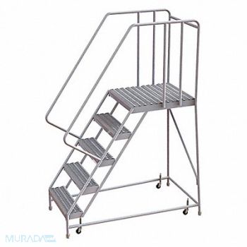 TRI-ARC Rolling Ladder 5 Step Aluminum Serrated, 25NY23