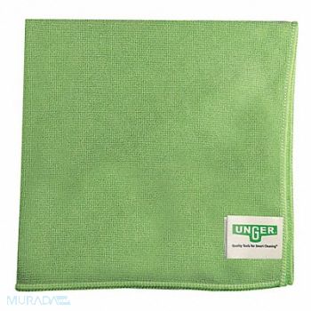 UNGER Microfiber Cloth 15 x 16 Green PK10, 25PA05