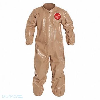 DUPONT Collared Coverall Elastic Tan 5XL PK6, 25RP47
