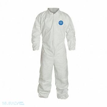 DUPONT Collared Coverall Elastic White 7XL PK25, 25RP88