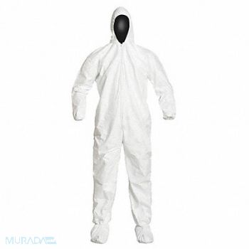DUPONT Hooded Coveralls White XL Elastic PK25, 25RR08