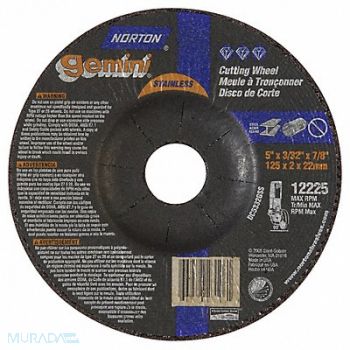 NORTON Depressed Ctr Whl T27 5x3/32x7/8, 25TZ66