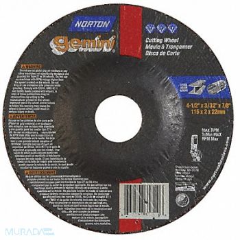 NORTON Depressed Ctr Whl T27 4-1/2x3/32x7/8, 25TZ77