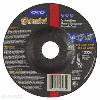 NORTON Depressed Ctr Whl T27 5x3/32x7/8, 25TZ82