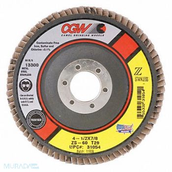 CGW ABRASIVES Flap Disc 4.5x7/8 T29 ZS XL 80G, 267W15