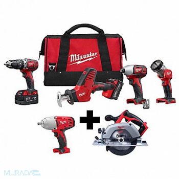 MILWAUKEE M18 4-Tool Kit w HTIW Circular Saw, 385XJ3
