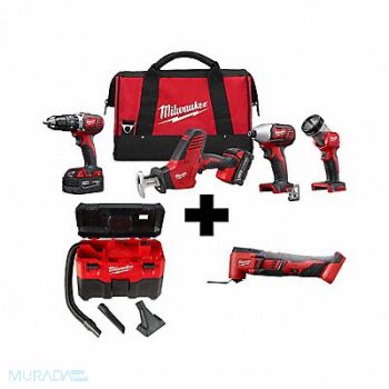 MILWAUKEE M18 4PC Tool Kit M18 Vac M18 MultiTool, 388TE9