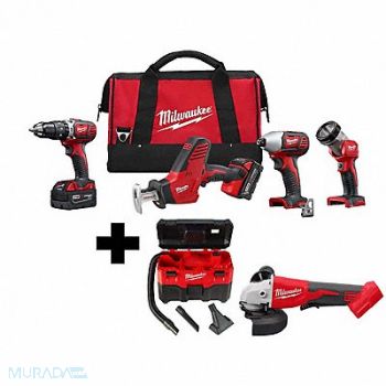 MILWAUKEE M18 4PC Combo Kit M18 Vac M18 Grinder, 388TE6