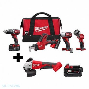MILWAUKEE M18 4-Tool Kit M18 Grinder M18 5.0, 388TF6