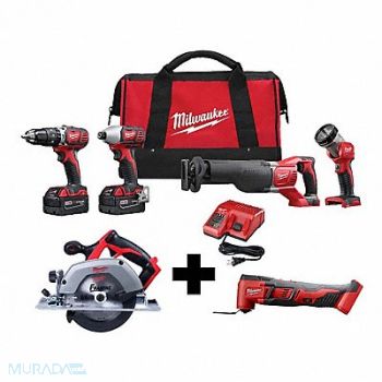 MILWAUKEE M18 4Tool Kit M18 Circ Saw M18 MultiTool, 388TH9