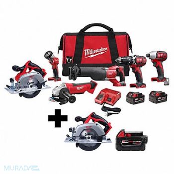MILWAUKEE M18 6Tool Kit M18 6 Circ M18 XC5.0, 388TK8