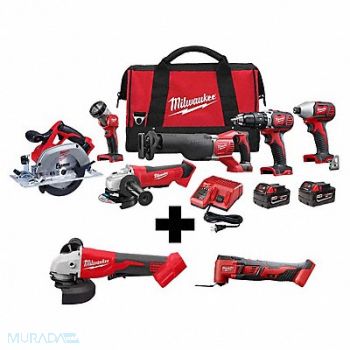 MILWAUKEE M18 6Tool Kit M18 Grinder M18 Multi-Tool, 388TK6