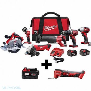 MILWAUKEE M18 6Tool Kit M18 XC5.0 Batt MultiTool, 388TL1