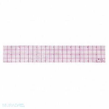 WESTCOTT Ruler Plastic Lined 16ths 12in Transprnt, 26CT79