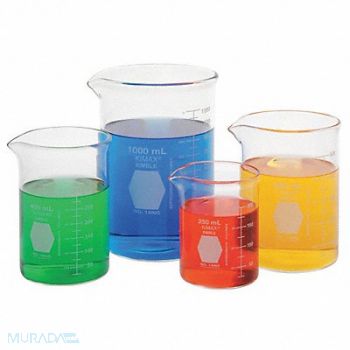 KIMBLE Beaker Set Low Form 250 to 1000mL, 26CV87
