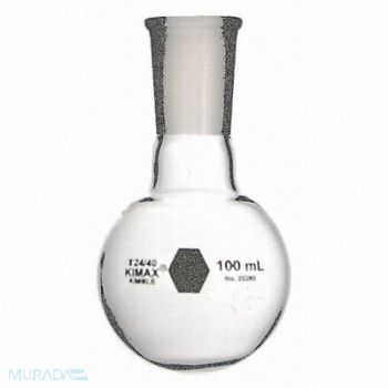 KIMBLE KIMAX Round Bottom Flask 50mL Glass Clear PK12, 26CY99