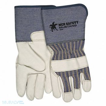 MCR SAFETY Leather Gloves Beige M PK12, 26K543