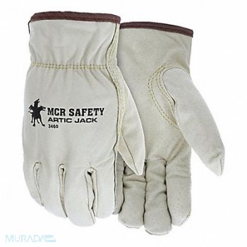 MCR SAFETY Leather Gloves Beige L PK12, 26K674